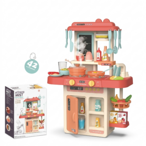 42-Piece Kids Vanity Table Set with Magic Wand & Musical Mirror – Pink Beauty Salon Playset