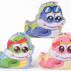 Kids' Snake-Shaped Metal Money Bank – Secure Lock & Key Piggy Bank