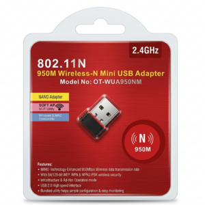 950Mbps Wireless-N Mini USB WiFi Adapter – 2.4GHz Network Dongle