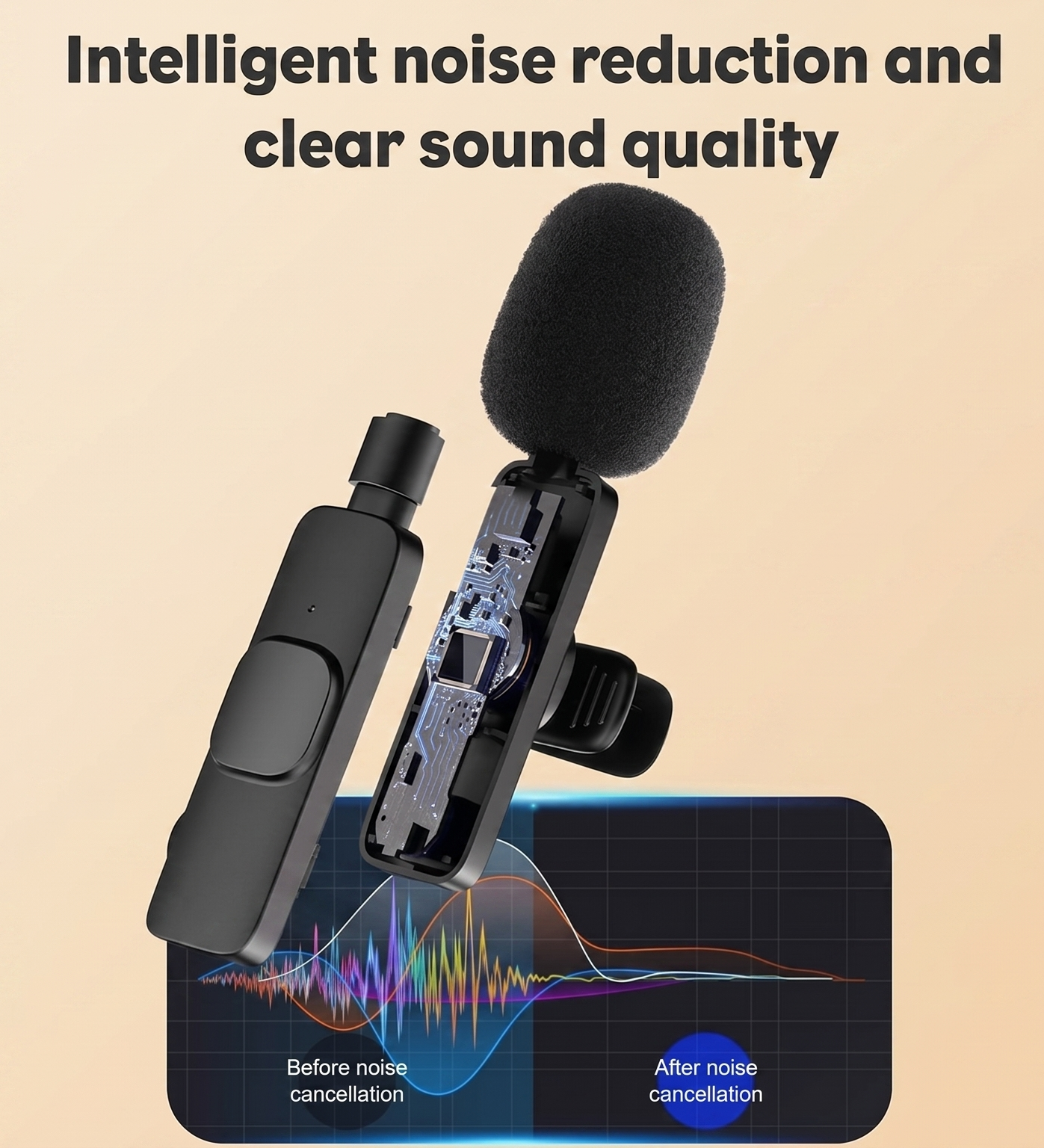 Wireless Lavalier Microphone for Content Creators – Plug & Play Noise Cancelling Mic - Image 4