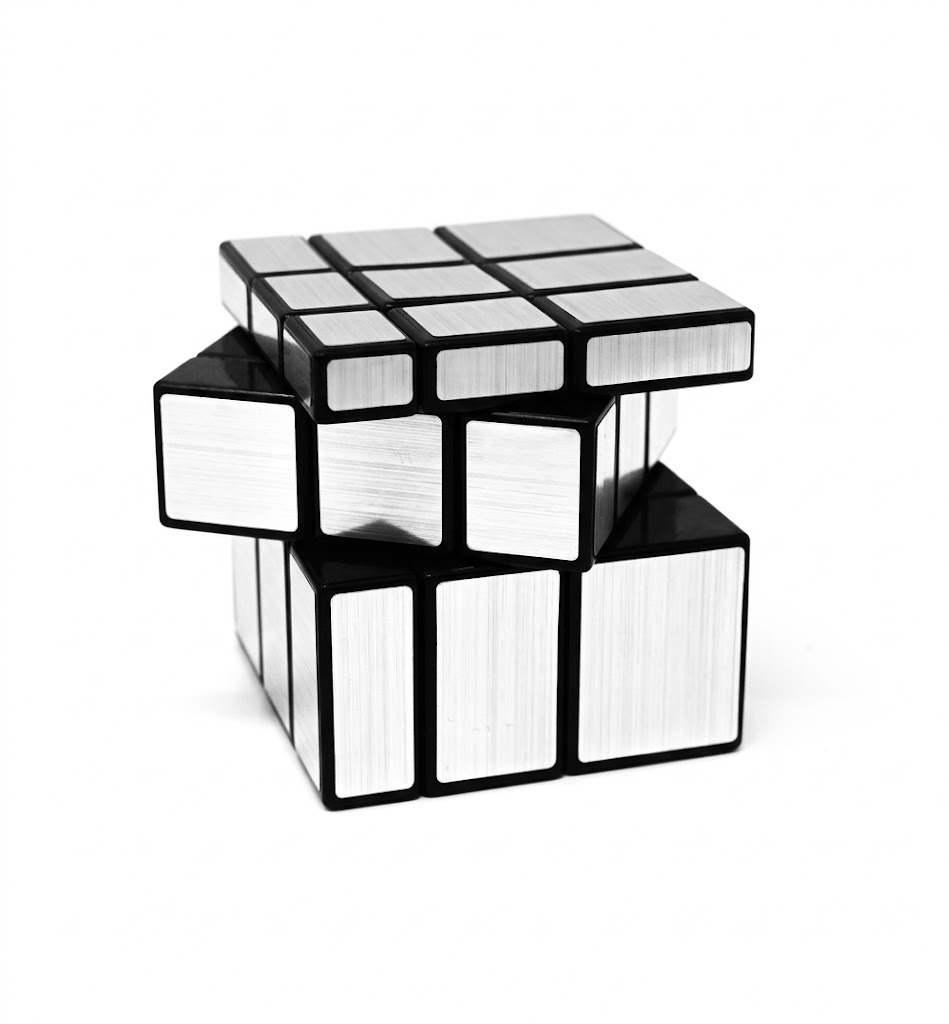 Premium 3x3 Mirror Cube Puzzle – Brushed Metallic Speed Cube