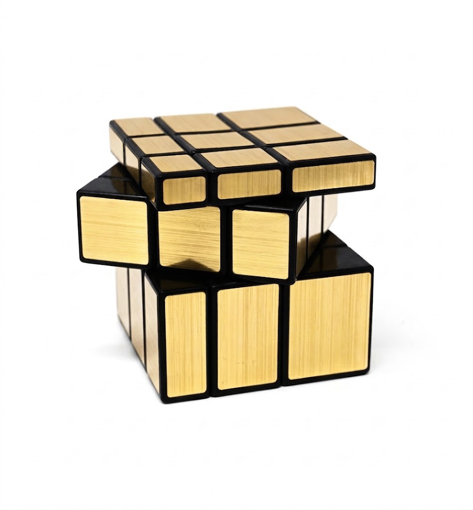 Premium 3x3 Mirror Cube Puzzle – Brushed Metallic Speed Cube - Image 2