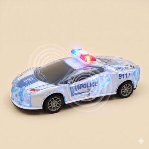 Interactive Friction-Powered Toy Police Car – Realistic Siren Sounds & Flashing Lights