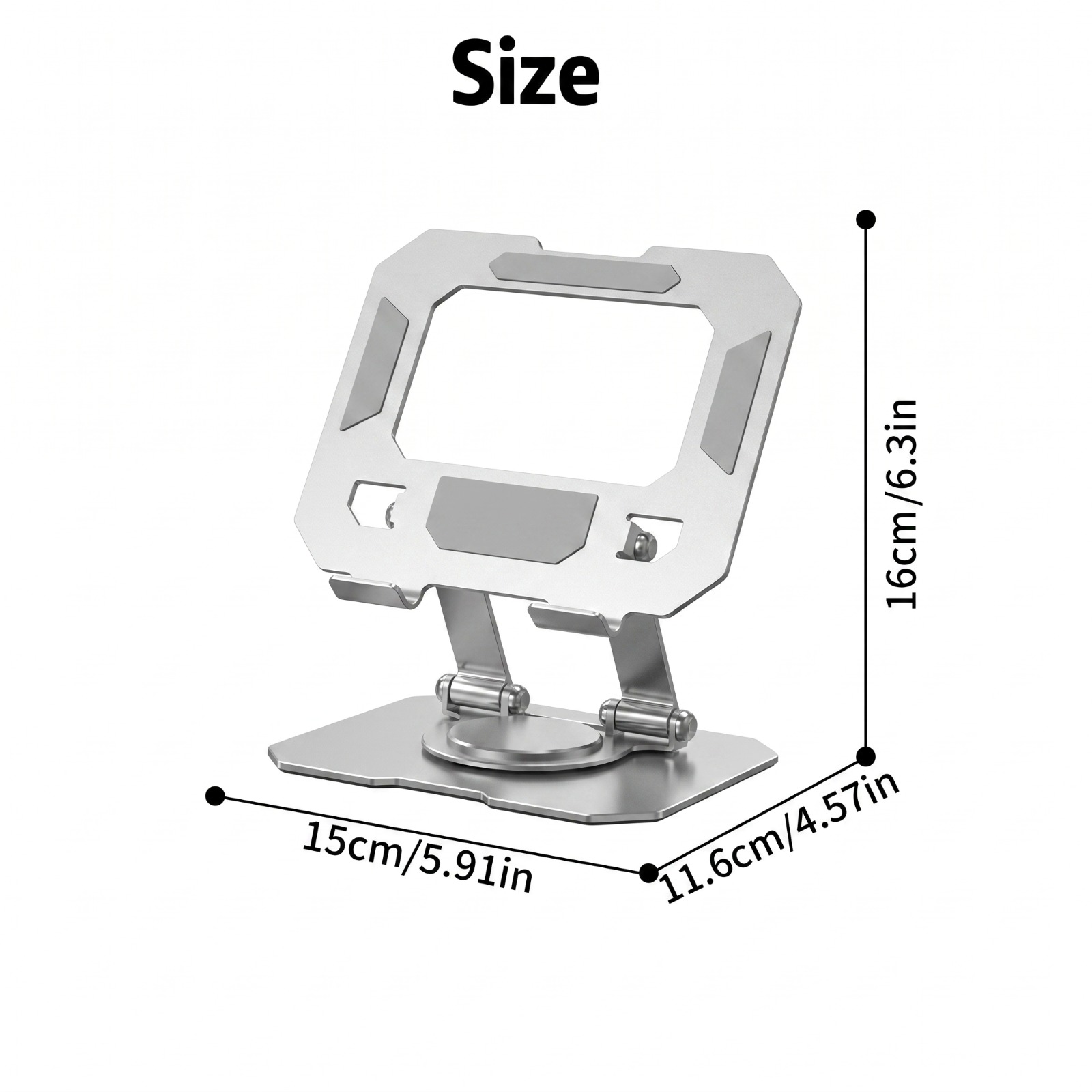 360° Rotating Ergonomic Laptop Stand – Adjustable Aluminum Notebook Riser for MacBook & Laptops up to 13" - Image 2