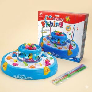 Musical Rotating Fishing Game Toy – 26 Fish & 4 Rods Electronic Set