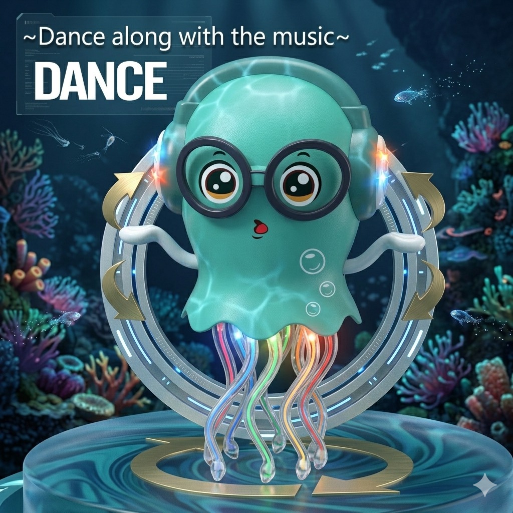 Interactive Dancing Jellyfish Toy – 360° Rotating LED Sensory Toy for Toddlers - Image 2