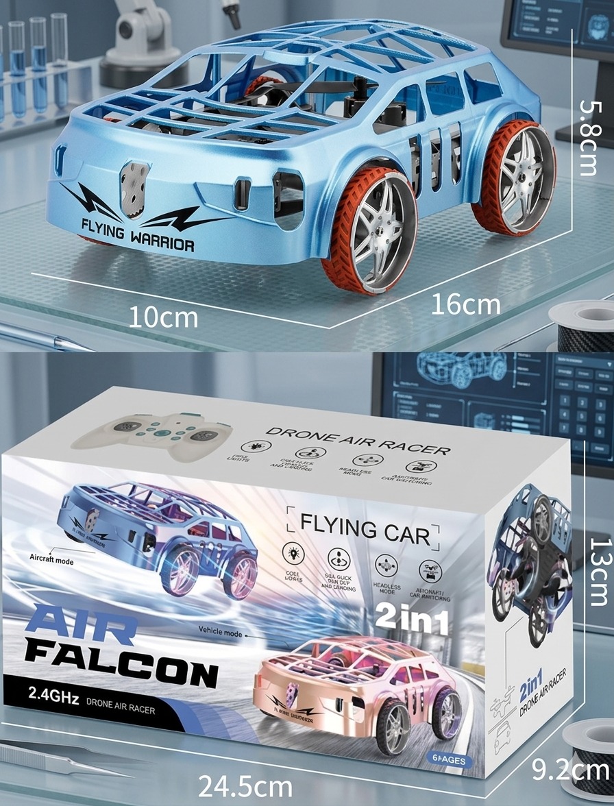2-in-1 Land and Air Dual Mode RC Car – Flying Drone & High-Speed Racer with One-Key Takeoff - Image 3