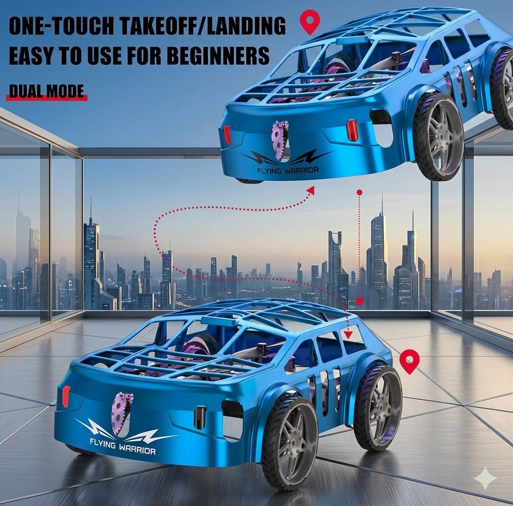 2-in-1 Land and Air Dual Mode RC Car – Flying Drone & High-Speed Racer with One-Key Takeoff - Image 2