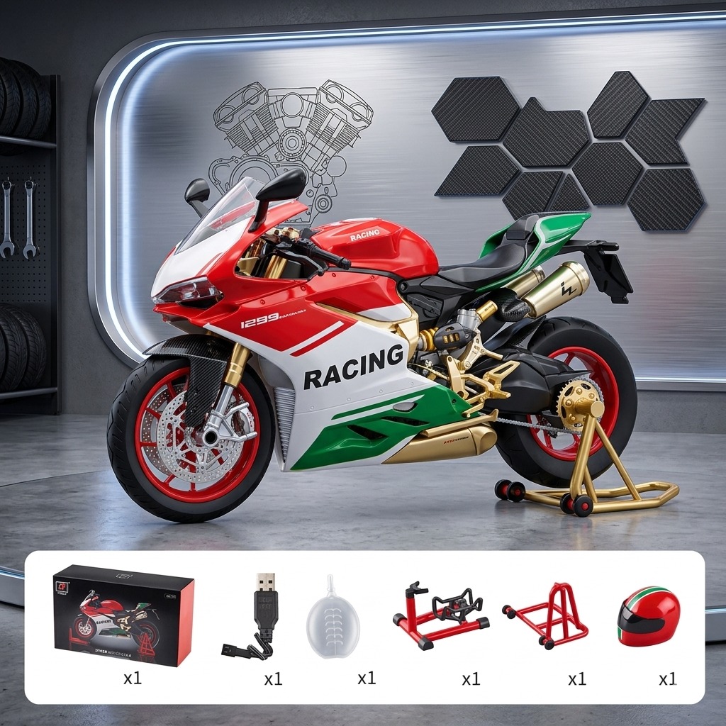 1:9 Scale Diecast Alloy Superbike Model – With Exhaust Smoke Spray, LED Lights & Engine Sounds - Image 2