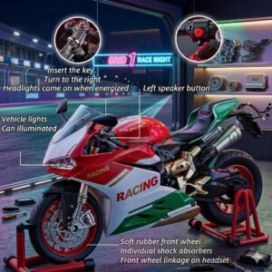 1:9 Scale Diecast Alloy Superbike Model – With Exhaust Smoke Spray, LED Lights & Engine Sounds