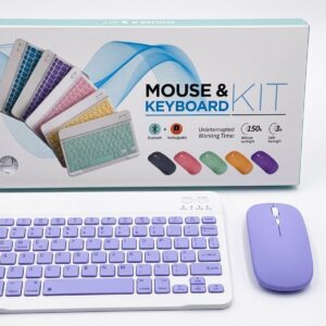 Ultra-Slim 10-Inch Wireless Keyboard and Mouse Combo – Rechargeable Bluetooth Set for iPad, Tablet, & Laptop