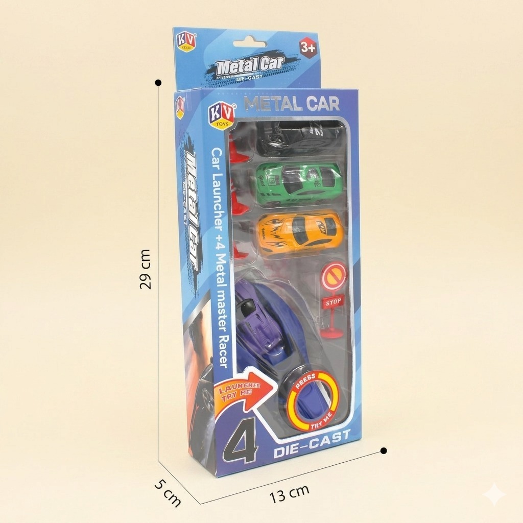 Rapid Car Launcher Playset – High-Speed Stunt Launcher with 4 Die-Cast Metal Racing Cars | A78-438 - Image 5