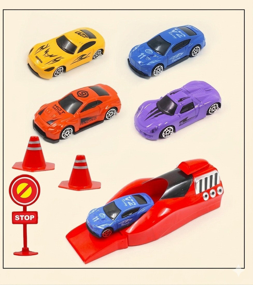 Rapid Car Launcher Playset – High-Speed Stunt Launcher with 4 Die-Cast Metal Racing Cars | A78-438 - Image 2