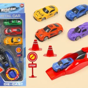 Rapid Car Launcher Playset – High-Speed Stunt Launcher with 4 Die-Cast Metal Racing Cars | A78-438