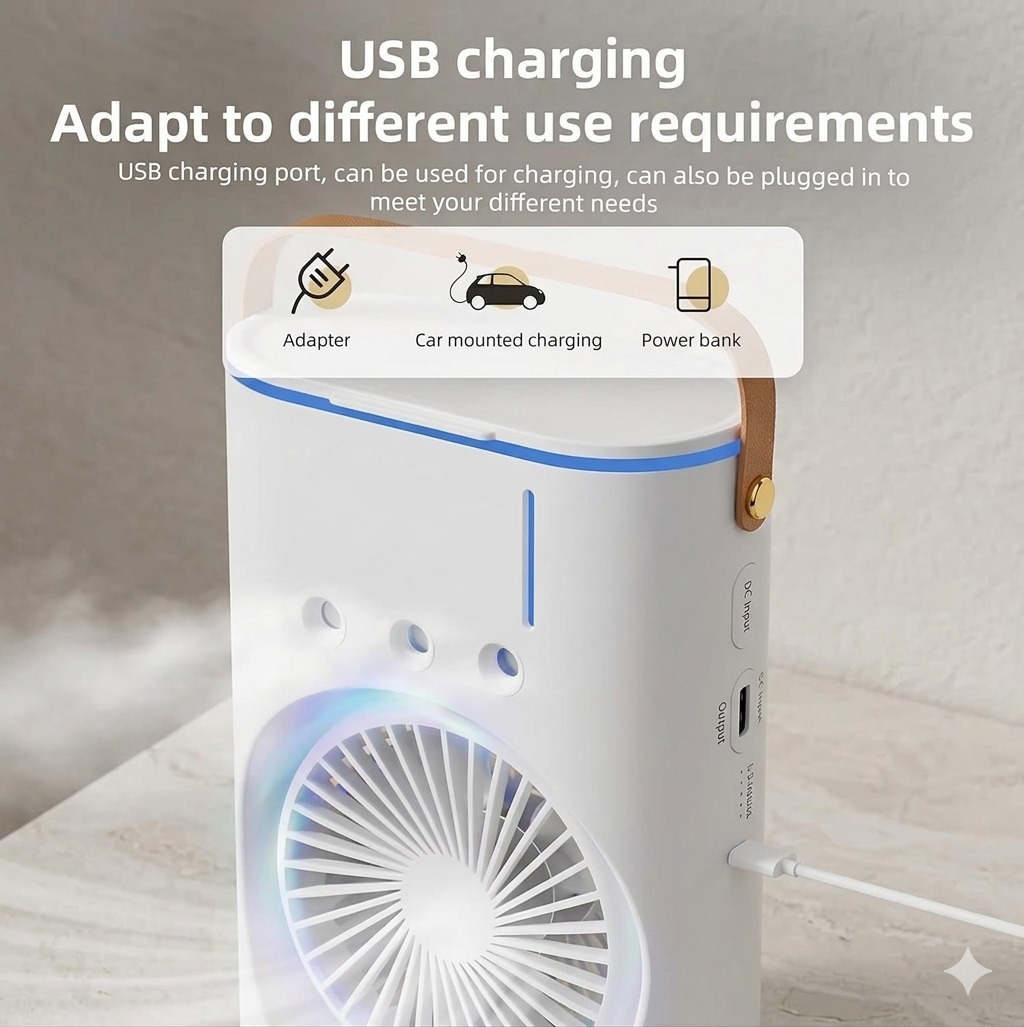 Portable Dual-Blade Table Fan – Ultra-Quiet 270° Oscillating Desktop Air Cooler with Remote - Image 4