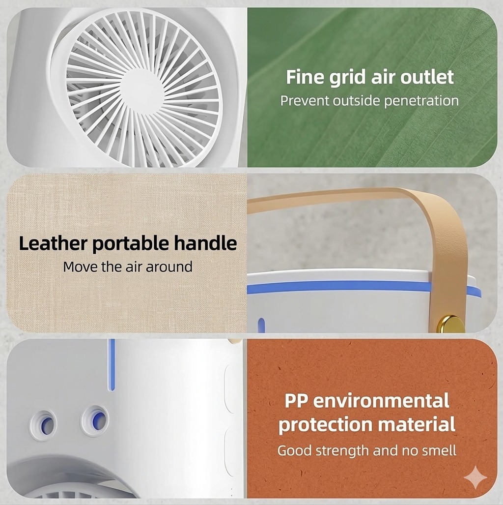 Portable Dual-Blade Table Fan – Ultra-Quiet 270° Oscillating Desktop Air Cooler with Remote - Image 3