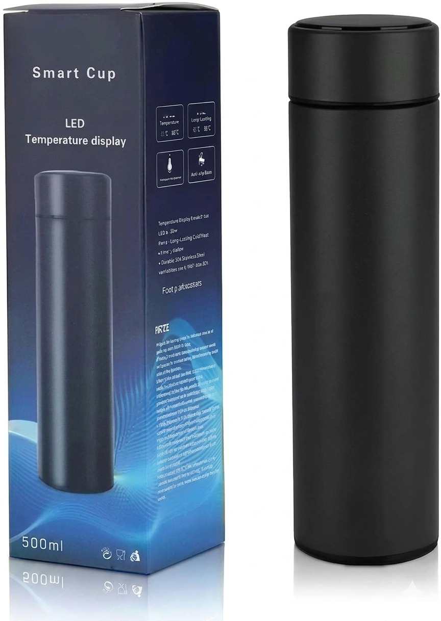 Smart LED Temperature Display Water Bottle – 500ml Vacuum Insulated Stainless Steel Thermos