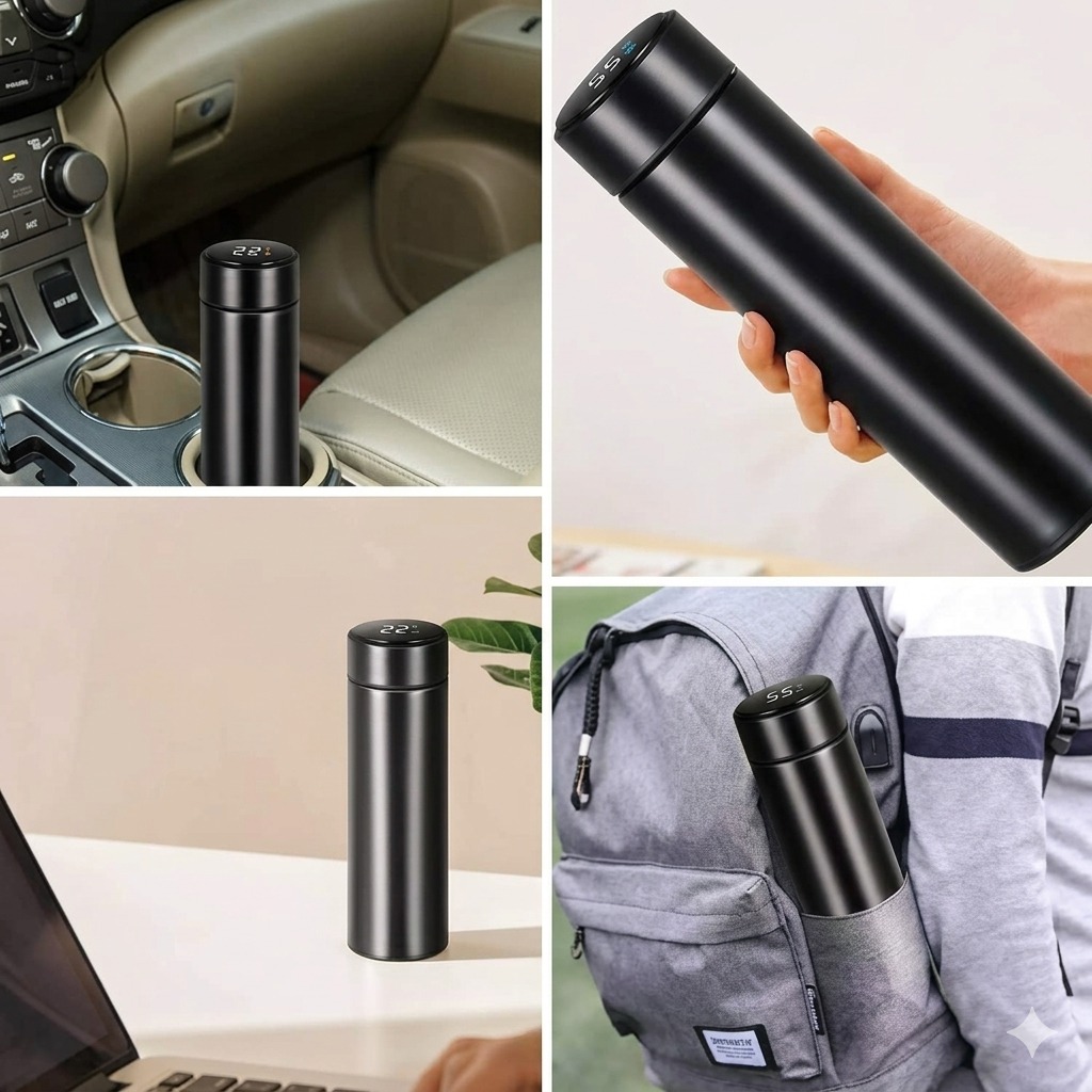 Smart LED Temperature Display Water Bottle – 500ml Vacuum Insulated Stainless Steel Thermos - Image 4