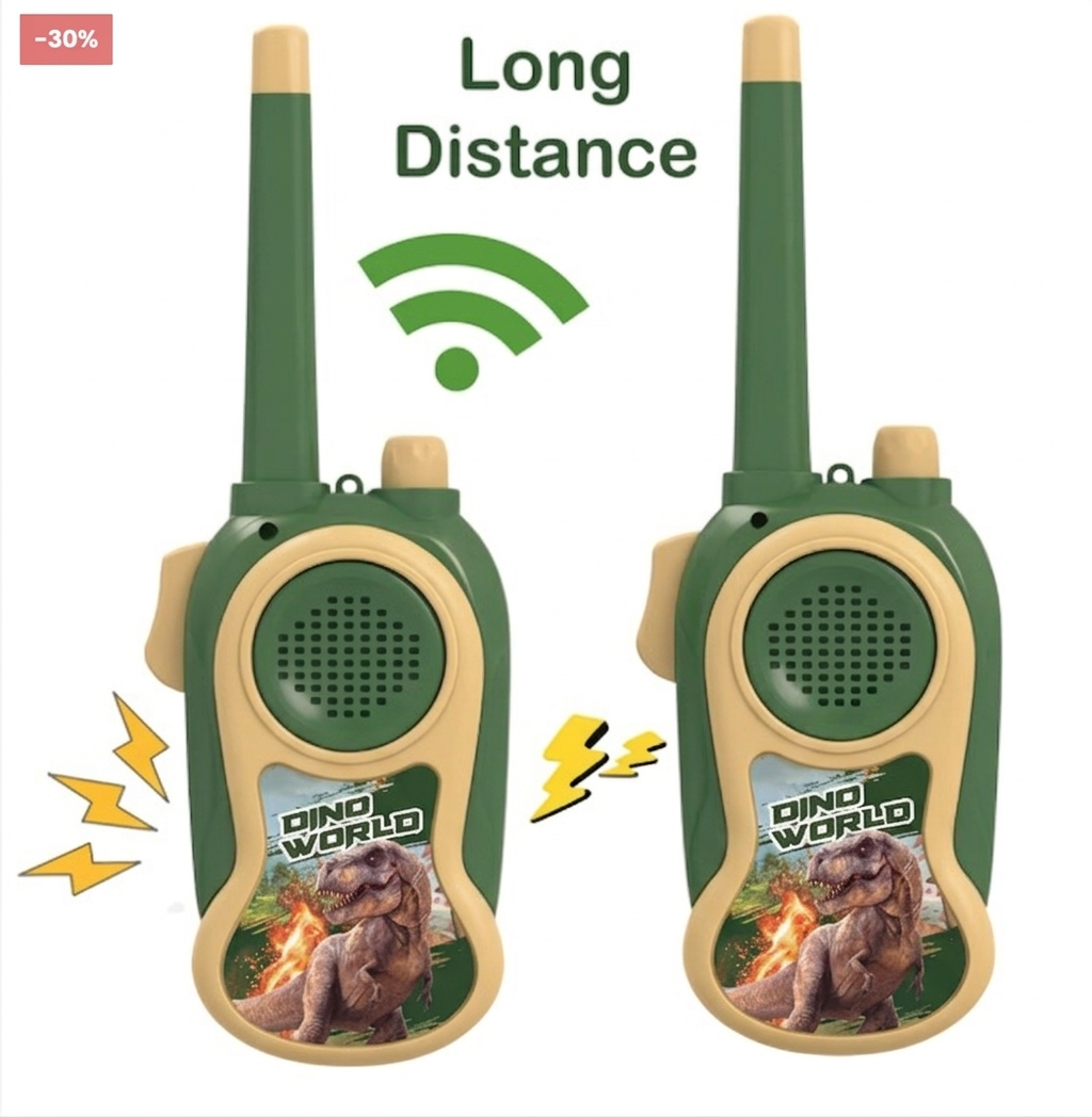 Dinosaur Theme Long Range Walkie Talkies for Kids – Set of 2