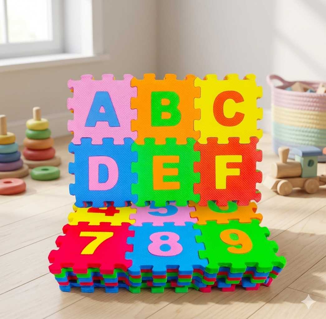 36 Pieces Alphabet & Number Floor Mats for Kids - EVA Foam Puzzle Set