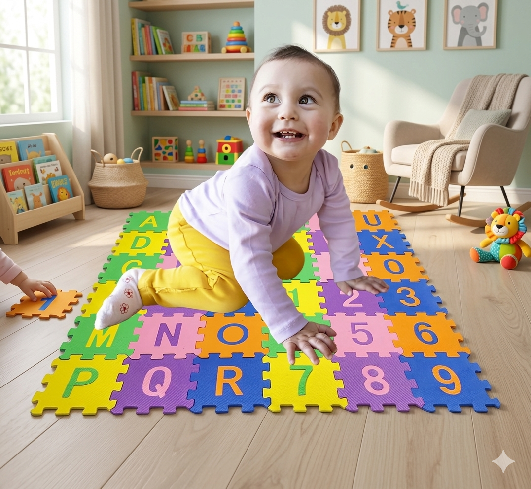 36 Pieces Alphabet & Number Floor Mats for Kids - EVA Foam Puzzle Set - Image 3