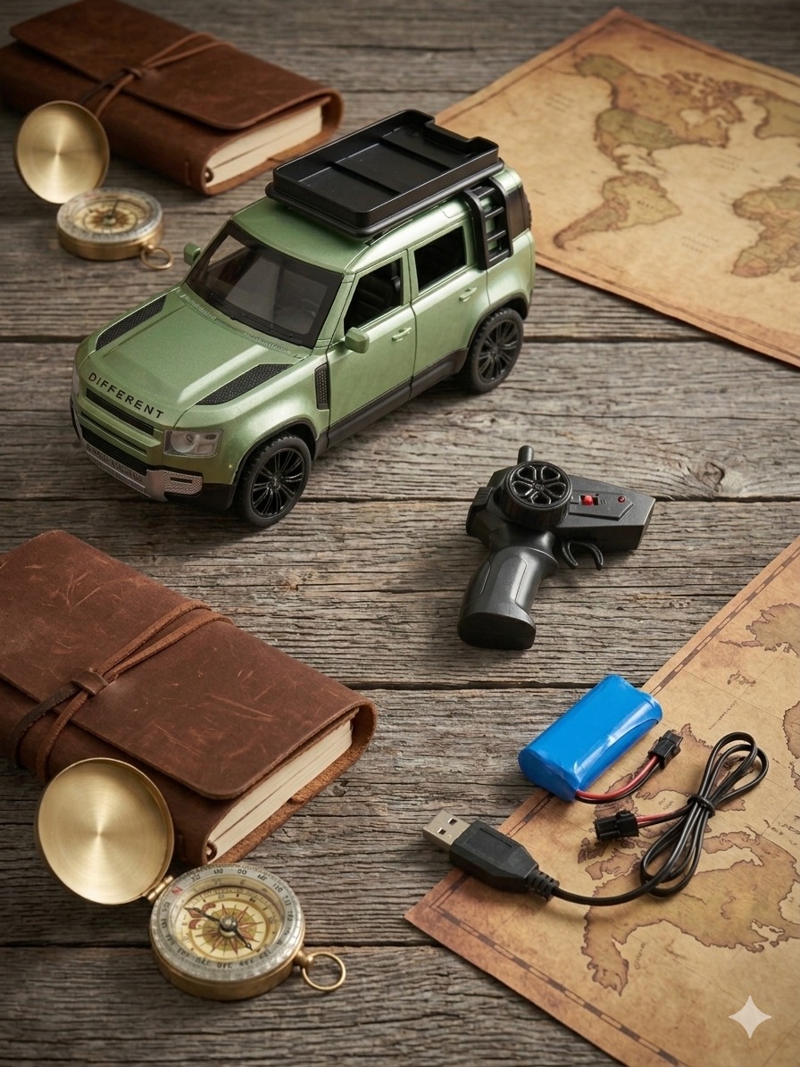 High-Quality 2.4G Remote Control Sports SUV – Realistic Metallic Green Off-Road RC Car - Image 2