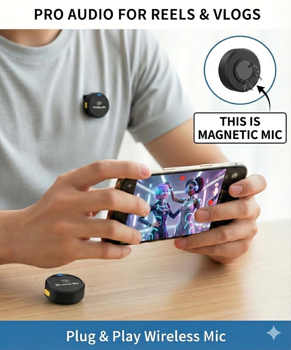 Dual Wireless Lavalier Microphone for Type-C Android & iPhone 15/16 | Plug & Play Noise Reduction Lapel Mic - Image 4