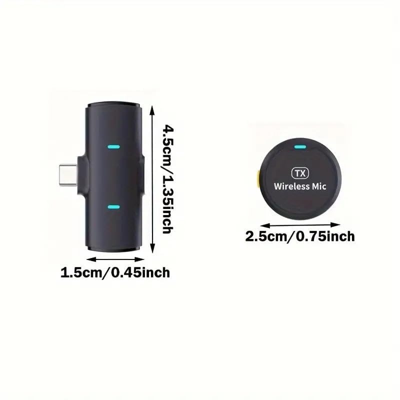 Dual Wireless Lavalier Microphone for Type-C Android & iPhone 15/16 | Plug & Play Noise Reduction Lapel Mic - Image 3