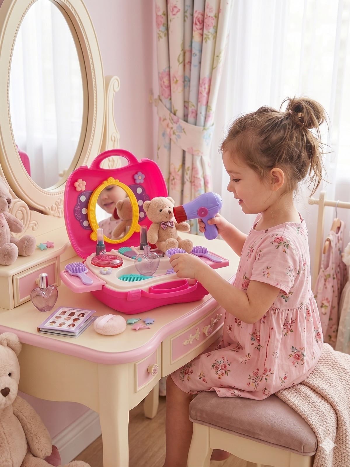 NEXTGEN Disney Princess My Vanity Makeup Suitcase Playset – 21-Piece Pretend Play Beauty Set - Image 2