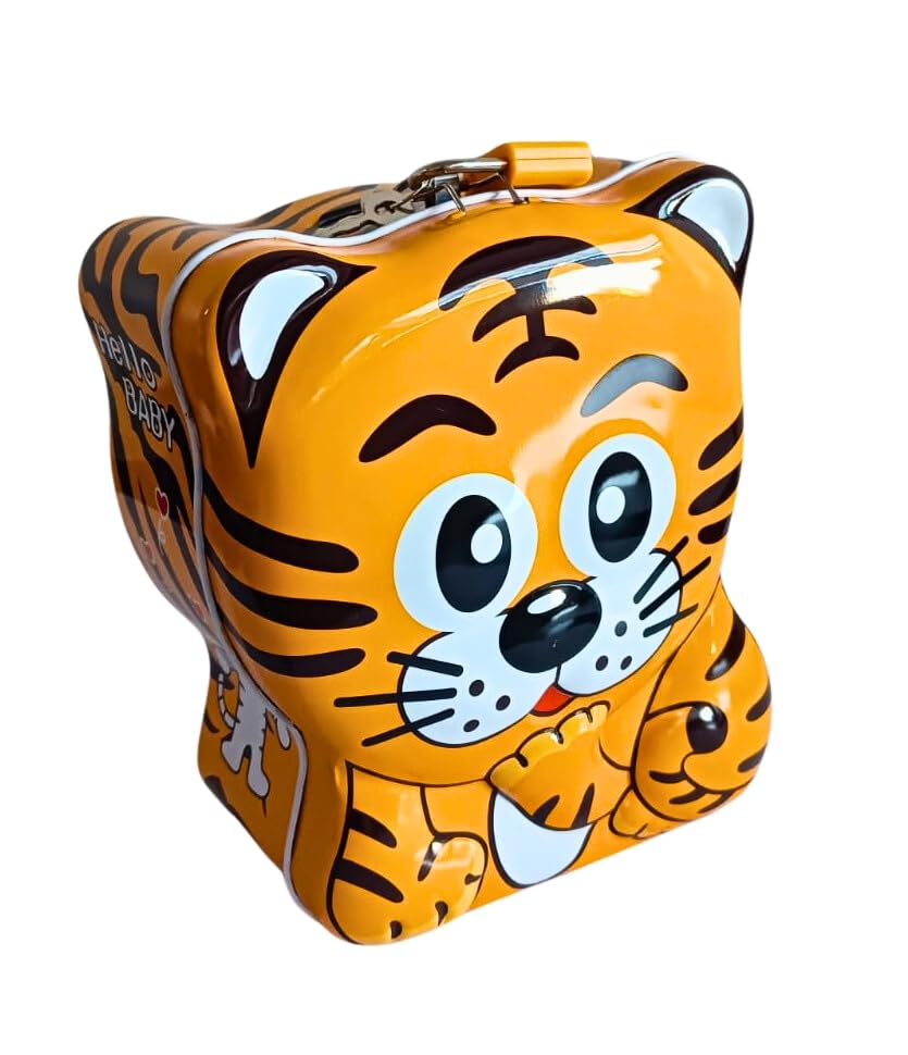 Premium Kids' Metal Piggy Bank with Lock & Key – Secure Coin & Cash Savings Vault