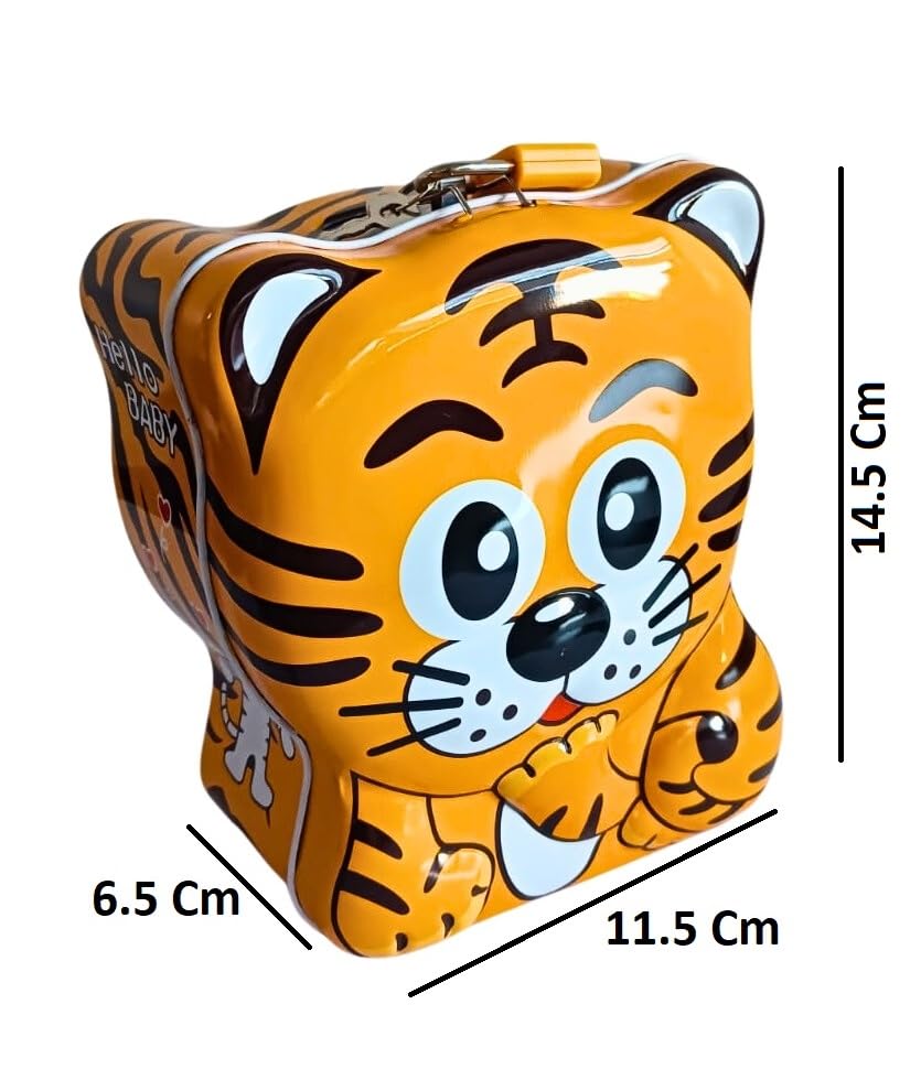 Premium Kids' Metal Piggy Bank with Lock & Key – Secure Coin & Cash Savings Vault - Image 4