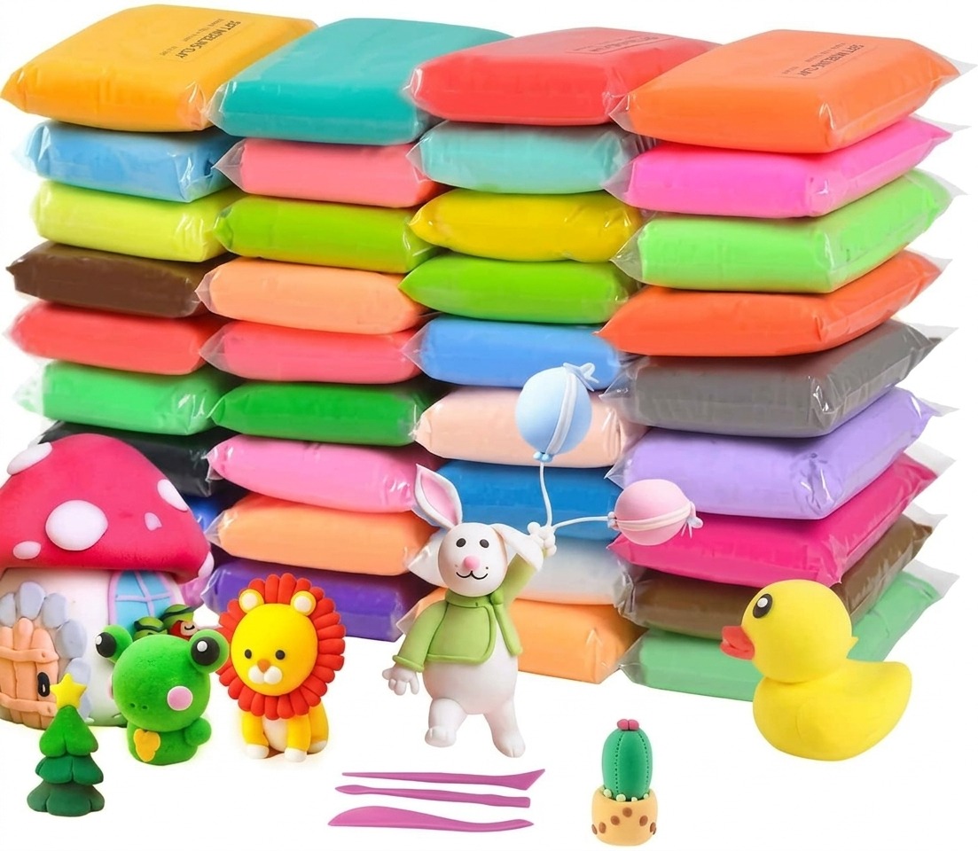 12-Piece Colorful Air Dry Clay Set for Kids – Soft Modeling Clay with 3 Craft Tools - Image 4