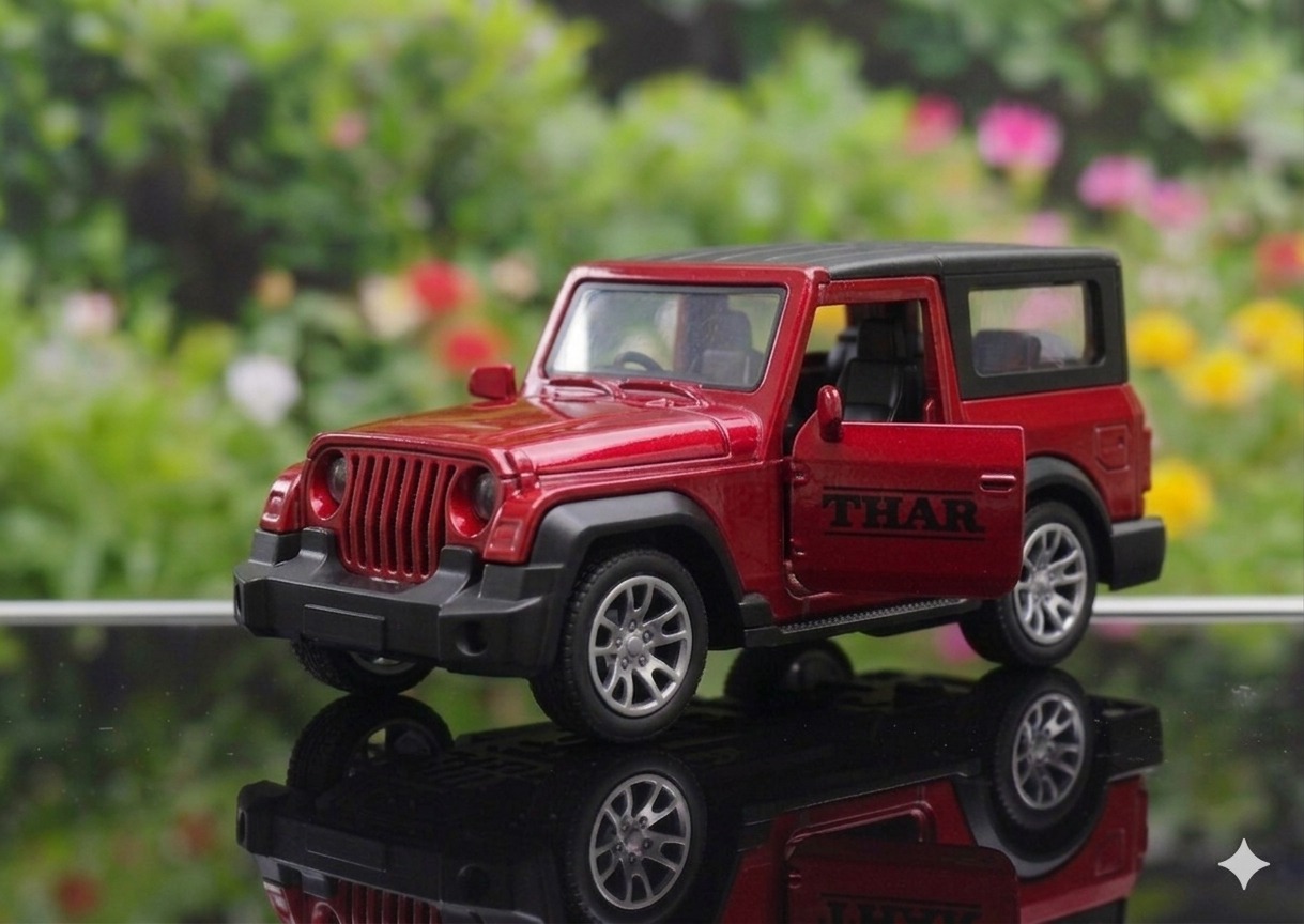 Premium Die-Cast Metal Thar Toy Car – Pull-Back Action with Openable Doors