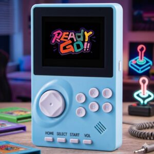 NEXTGEN Kids Handheld Video Game Console – Retro Gaming Console with 100 Built-in 16-Bit Games, 2.8" Color Screen & Rechargeable Battery (Light Blue)