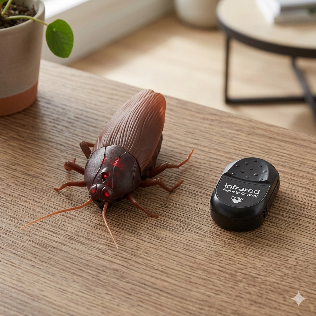 Realistic Remote Control Cockroach Toy – Infrared RC Prank Gadget with Luminous Effects - Image 2