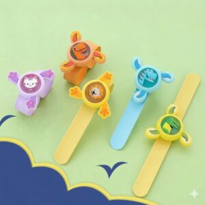 Kids Spinning Slap Wrist Band with LED Light-Up Cartoon Bracelet (Multicolor) | A129-806