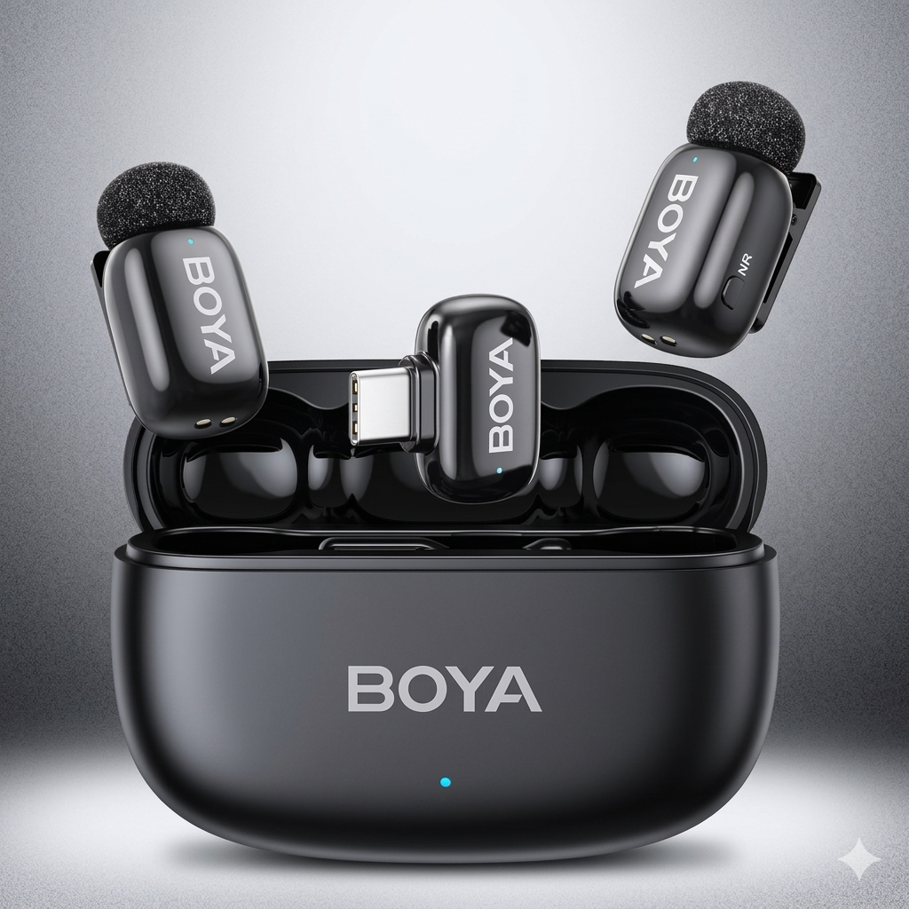 BOYA Wireless Lavalier Microphone + Portable Handheld Turbo Fan (Free) | Creator ; Travel Essentials Kit | C-8 - Image 2