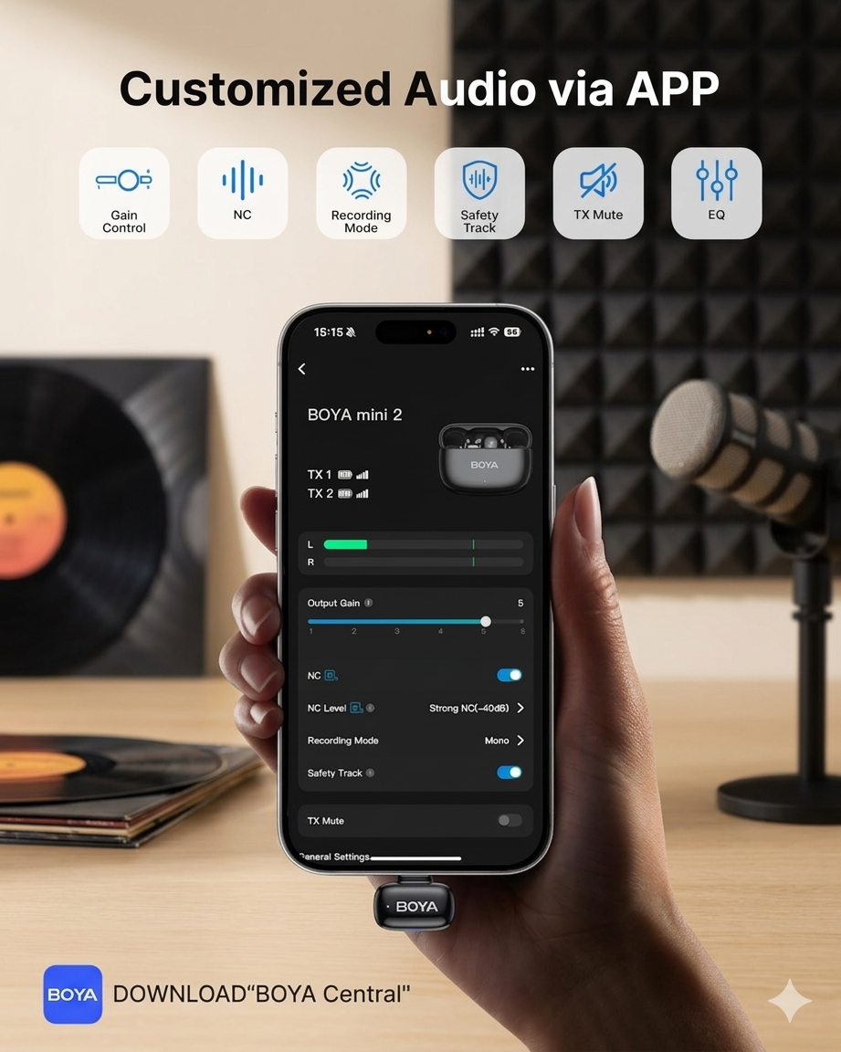BOYA Wireless Lavalier Microphone + Portable Handheld Turbo Fan (Free) | Creator ; Travel Essentials Kit | C-8 - Image 6