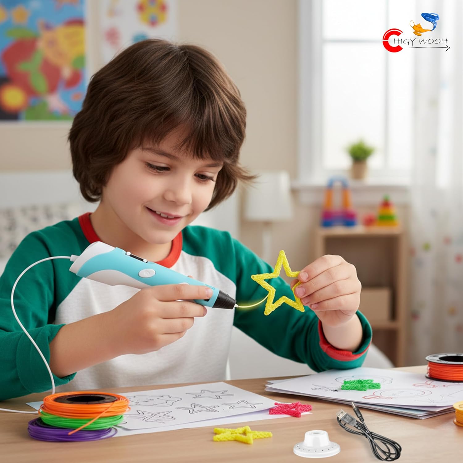 3D Pen-2 Professional Drawing Kit with USB Cable & 10 Extra Filament Refills | A92-432 - Image 4