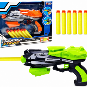 Manual Soft Bullet Blaster Toy – Kids' Long Range Foam Dart Pistol with 6 Darts | A124-498