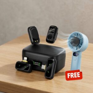 RiVOG QY88 Wireless Collar Microphone + Portable Handheld Turbine Fan (Free) | C-4