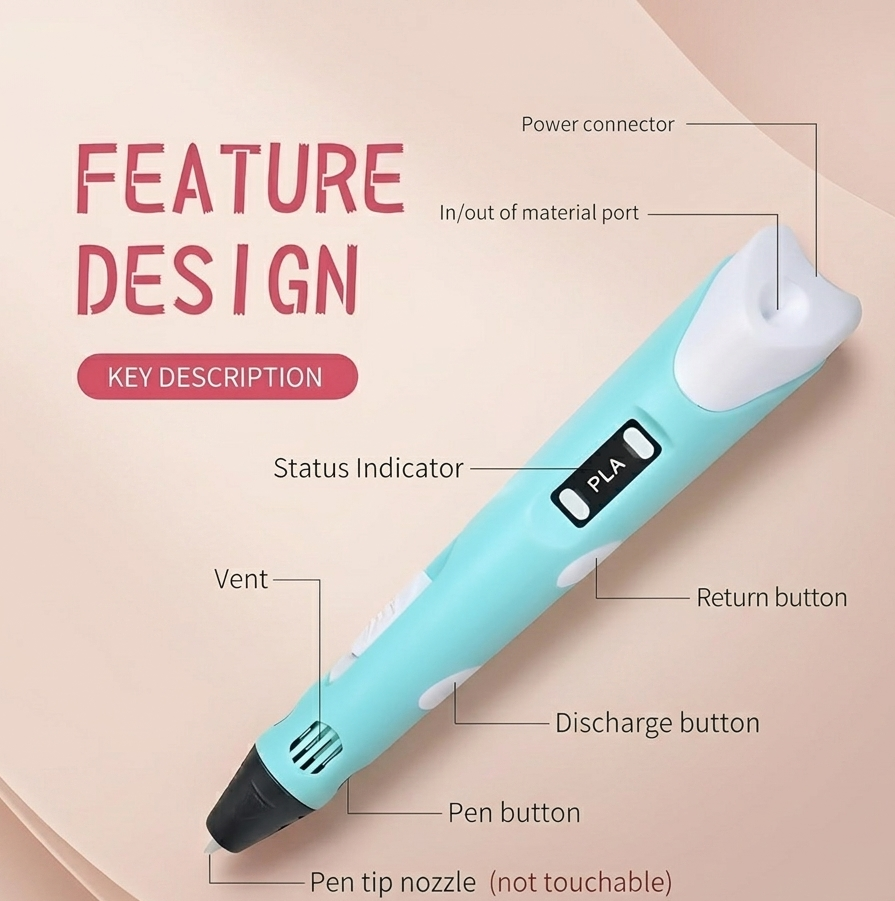 3D Pen-2 Professional Drawing Kit with USB Cable & 10 Extra Filament Refills | A92-432 - Image 3