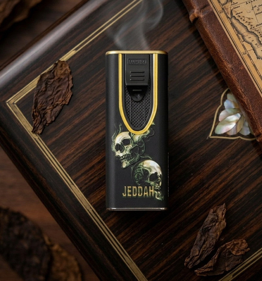 Cigarette Lighter Skull Lighter – Gothic Embossed Metal Gas Lighter | A19-173 - Image 4