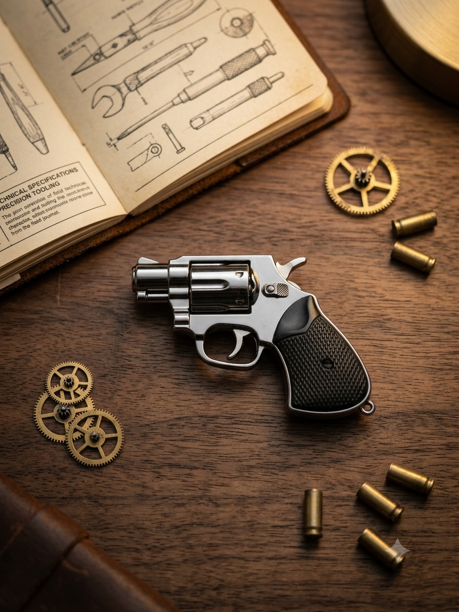 NEXTGEN Tactical Revolver Keychain Lighter – Miniature Gadget|A08-304 - Image 2
