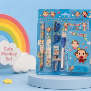 Cute Monkey Themed Stationery Set – All-in-One School and Creative Kit | A-515