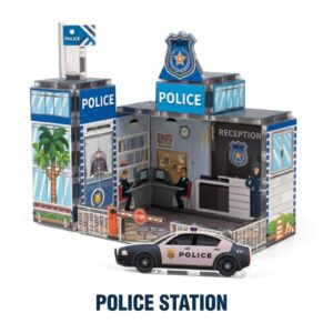 Police Station 90-Piece Magnetic Building Blocks Playset | A95-433