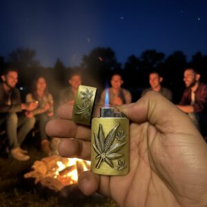 NEXTGEN Antique Brass Leaf Embossed Metal Lighter – Classic Flip-Top Windproof Pocket Lighter | A37-153