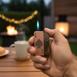 NEXTGEN Ace of Spades Premium Pocket Lighter – Ultra-Slim Metallic Windproof Lighter | LGT-154