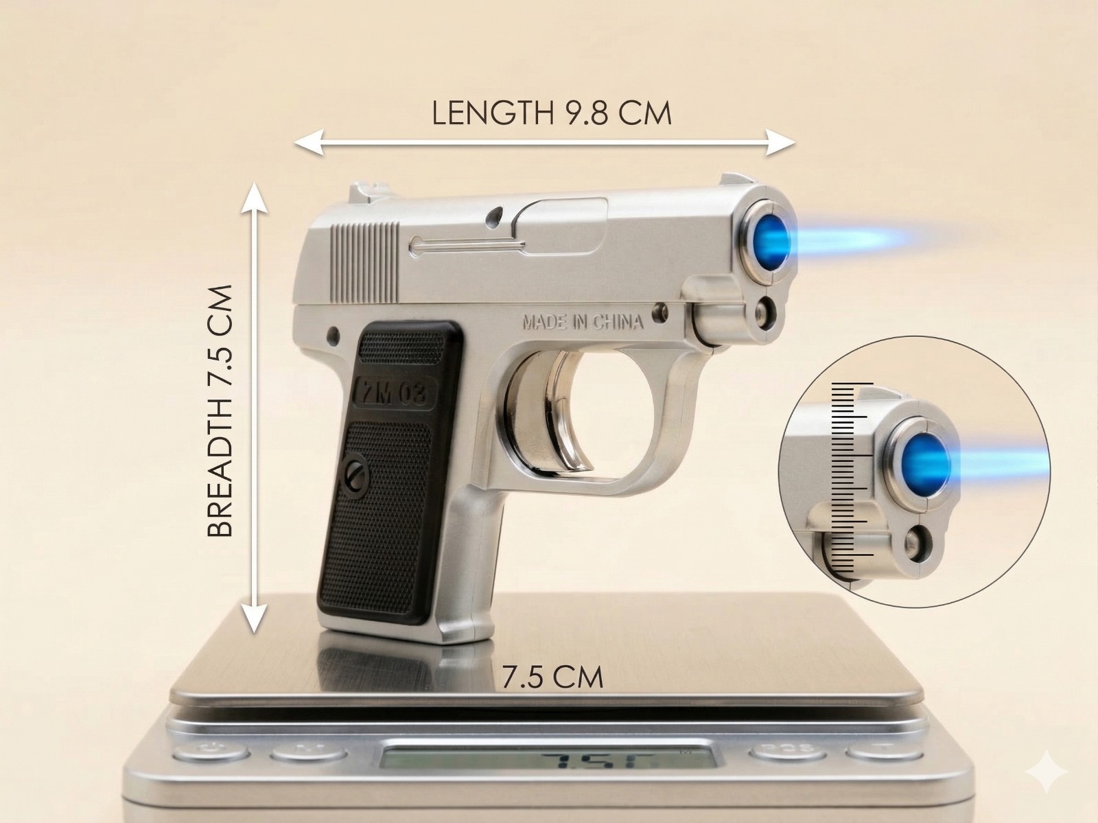 Vanguard Blue Flame Gun Lighter - Elegant Single-Flame Butane Refillable Lighter | A03-181 - Image 6