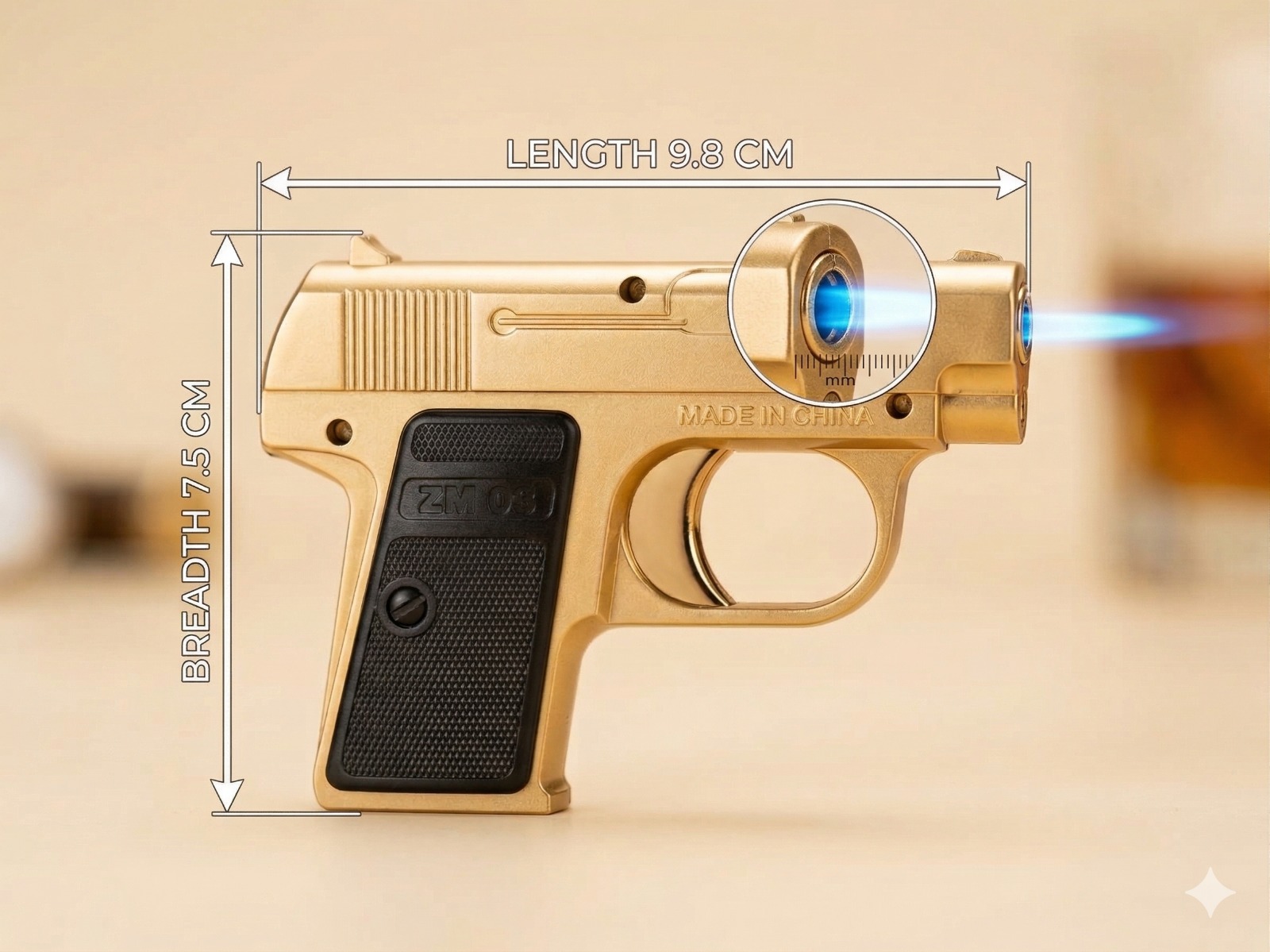 Vanguard Blue Flame Gun Lighter - Elegant Single-Flame Butane Refillable Lighter | A03-181 - Image 7